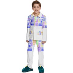 Blocks T- Shirt Blockage Abstract Art 2 T- Shirt Kids  Long Sleeve Velvet Pajamas Set