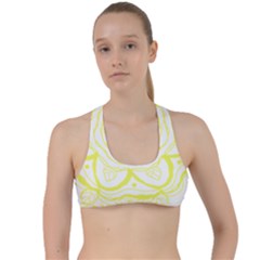 Blue And Yellow T- Shirtcircle Of Hope T- Shirt Criss Cross Racerback Sports Bra by maxcute