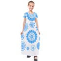 Blue Flowers T- Shirt Blue Psychedelic Floral Power Pattern T- Shirt Kids  Short Sleeve Maxi Dress View1