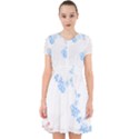 Blue Flowers T- Shirtblue And Pink Flowers Floral Art T- Shirt Adorable in Chiffon Dress View1