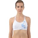 Blue Flowers T- Shirtblue And Pink Flowers Floral Art T- Shirt Back Web Sports Bra View1