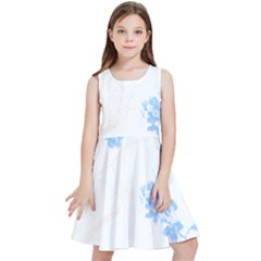 Blue Flowers T- Shirtblue And Pink Flowers Floral Art T- Shirt Kids  Skater Dress by maxcute