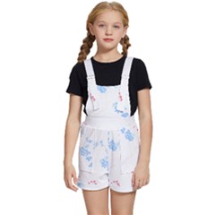 Blue Flowers T- Shirtblue And Pink Flowers Floral Art T- Shirt Kids  Short Overalls by maxcute