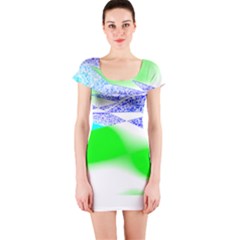 Blue Green Black Abstract Art T- Shirt Blue Green Black Abstract Art T- Shirt Short Sleeve Bodycon Dress by maxcute