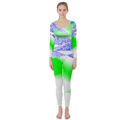 Blue Green Black Abstract Art T- Shirt Blue Green Black Abstract Art T- Shirt Long Sleeve Catsuit by maxcute