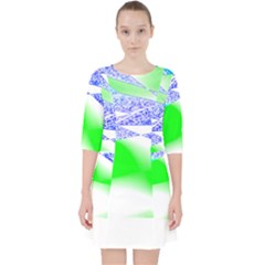 Blue Green Black Abstract Art T- Shirt Blue Green Black Abstract Art T- Shirt Quarter Sleeve Pocket Dress by maxcute