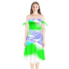 Blue Green Black Abstract Art T- Shirt Blue Green Black Abstract Art T- Shirt Shoulder Tie Bardot Midi Dress by maxcute