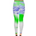 Blue Green Black Abstract Art T- Shirt Blue Green Black Abstract Art T- Shirt Inside Out Leggings View2