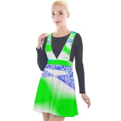 Blue Green Black Abstract Art T- Shirt Blue Green Black Abstract Art T- Shirt Plunge Pinafore Velour Dress by maxcute