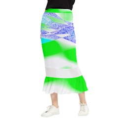 Blue Green Black Abstract Art T- Shirt Blue Green Black Abstract Art T- Shirt Maxi Fishtail Chiffon Skirt by maxcute