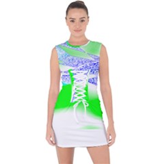 Blue Green Black Abstract Art T- Shirt Blue Green Black Abstract Art T- Shirt Lace Up Front Bodycon Dress by maxcute