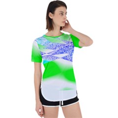 Blue Green Black Abstract Art T- Shirt Blue Green Black Abstract Art T- Shirt Perpetual Short Sleeve T-shirt by maxcute