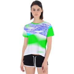 Blue Green Black Abstract Art T- Shirt Blue Green Black Abstract Art T- Shirt Open Back Sport Tee by maxcute