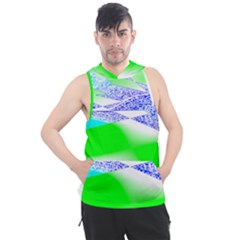 Blue Green Black Abstract Art T- Shirt Blue Green Black Abstract Art T- Shirt Men s Sleeveless Hoodie by maxcute