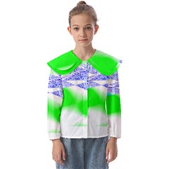 Blue Green Black Abstract Art T- Shirt Blue Green Black Abstract Art T- Shirt Kids  Peter Pan Collar Blouse by maxcute