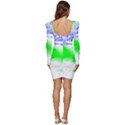 Blue Green Black Abstract Art T- Shirt Blue Green Black Abstract Art T- Shirt Women Long Sleeve Ruched Stretch Jersey Dress View4