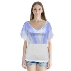 Blue Ridge Mountains T- Shirt Mountain Range T- Shirt V-neck Flutter Sleeve Top by maxcute