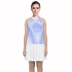 Blue Ridge Mountains T- Shirt Mountain Range T- Shirt Velvet Halter Neckline Dress  by maxcute