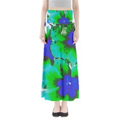 Blue T- Shirt Blue Flower Of Happiness Full Length Maxi Skirt by maxcute