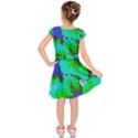 Blue T- Shirt Blue Flower Of Happiness Kids  Short Sleeve Dress View2