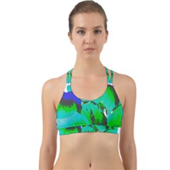 Blue T- Shirt Blue Flower Of Happiness Back Web Sports Bra by maxcute