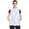 Blue T- Shirt Blue Tropical Pattern T- Shirt Women s Puffer Vest View1