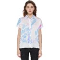 Blue T- Shirt Blue Tropical Pattern T- Shirt Short Sleeve Pocket Shirt View1