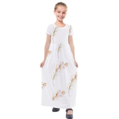 Boho Feather Pattern T- Shirt Boho Feather Pattern 8 Kids  Short Sleeve Maxi Dress by maxcute