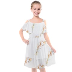 Boho Feather Pattern T- Shirt Boho Feather Pattern 8 Kids  Cut Out Shoulders Chiffon Dress by maxcute