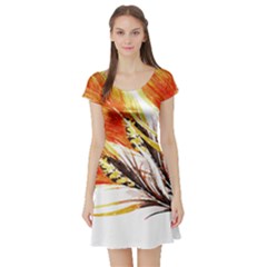 Boho Fire Feather Pattern T- Shirt Boho Fire Feather Pattern T- Shirt Short Sleeve Skater Dress by maxcute