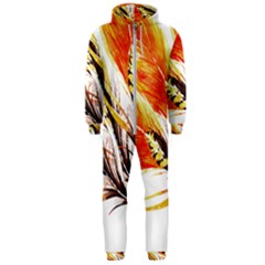 Boho Fire Feather Pattern T- Shirt Boho Fire Feather Pattern T- Shirt Hooded Jumpsuit (men) by maxcute