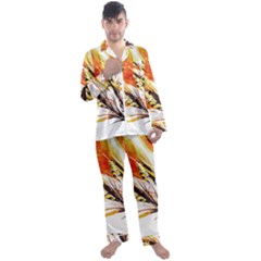 Boho Fire Feather Pattern T- Shirt Boho Fire Feather Pattern T- Shirt Men s Long Sleeve Satin Pajamas Set by maxcute