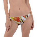 Boho Fire Feather Pattern T- Shirt Boho Fire Feather Pattern T- Shirt Ring Detail Bikini Bottom View1