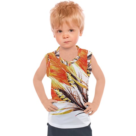 Boho Fire Feather Pattern T- Shirt Boho Fire Feather Pattern T- Shirt Kids  Sport Tank Top by maxcute