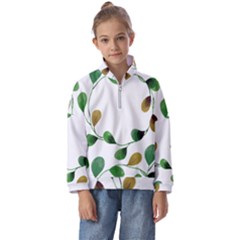 Boho Leaf Pattern T- Shirt Boho Leaf Pattern T- Shirt Kids  Half Zip Hoodie by maxcute