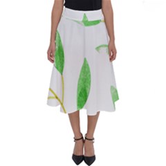 Boho Leaf Pattern T- Shirt Boho Leaf Pattern8 Perfect Length Midi Skirt by maxcute