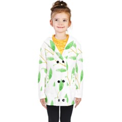 Boho Leaf Pattern T- Shirt Boho Leaf Pattern8 Kids  Double Breasted Button Coat by maxcute