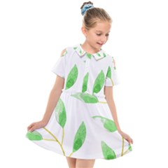 Boho Leaf Pattern T- Shirt Boho Leaf Pattern8 Kids  Short Sleeve Shirt Dress by maxcute