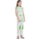 Boho Leaf Pattern T- Shirt Boho Leaf Pattern8 Kids  Sleeveless Ruffle Edge Band Collar Chiffon One Piece View3