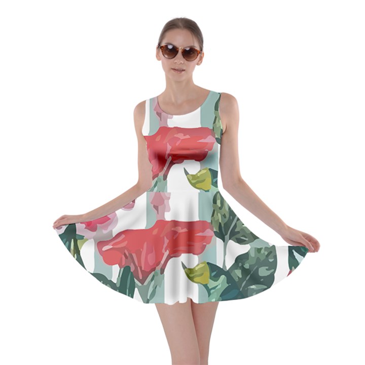 Botanical T- Shirt Botanical Attractive Cardinal Flowers T- Shirt Skater Dress