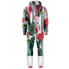 Botanical T- Shirt Botanical Attractive Cardinal Flowers T- Shirt Hooded Jumpsuit (men) by maxcute