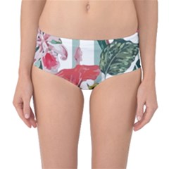 Botanical T- Shirt Botanical Attractive Cardinal Flowers T- Shirt Mid-waist Bikini Bottoms by maxcute