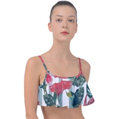 Botanical T- Shirt Botanical Attractive Cardinal Flowers T- Shirt Frill Bikini Top by maxcute