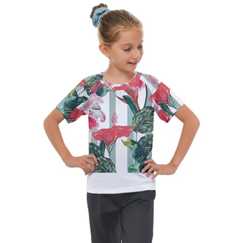 Botanical T- Shirt Botanical Attractive Cardinal Flowers T- Shirt Kids  Mesh Piece Tee by maxcute