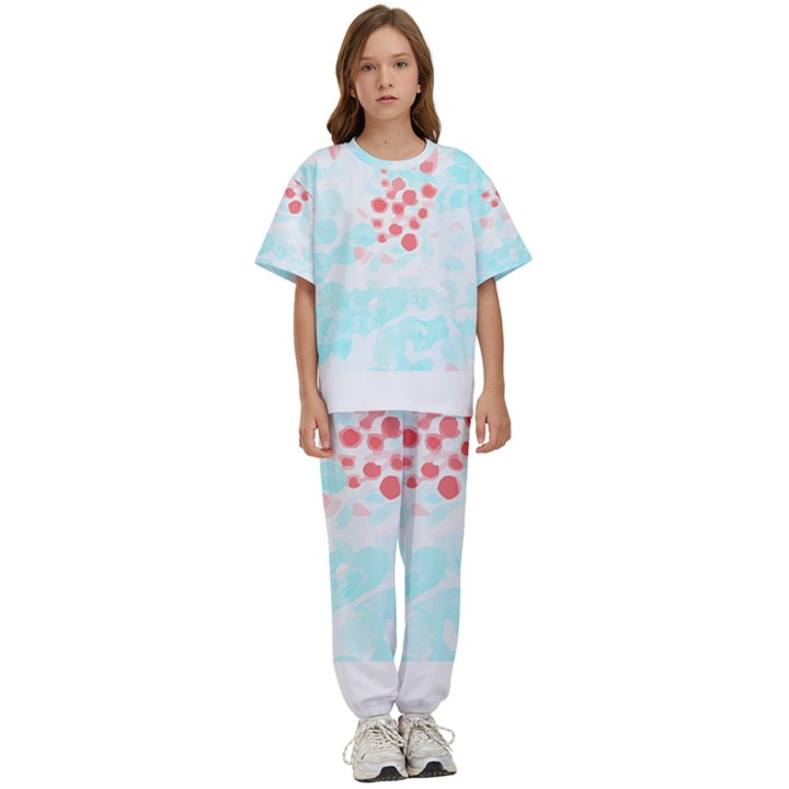 Botanical T- Shirt Botanical Attractive Indian Flower T- Shirt Kids  Tee and Pants Sports Set