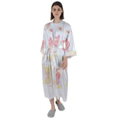 Botanical T- Shirt Botanical Beautiful Flowered T- Shirt Maxi Satin Kimono by maxcute