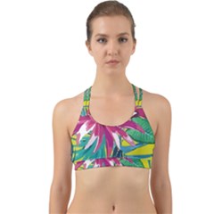 Botanical T- Shirt Botanical Beautiful Flowers T- Shirt Back Web Sports Bra