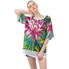 Botanical T- Shirt Botanical Beautiful Flowers T- Shirt Oversized Chiffon Top by maxcute