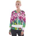 Botanical T- Shirt Botanical Beautiful Flowers T- Shirt Velvet Zip Up Jacket View1