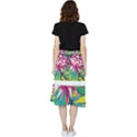 Botanical T- Shirt Botanical Beautiful Flowers T- Shirt Frill Hi Low Chiffon Skirt View2